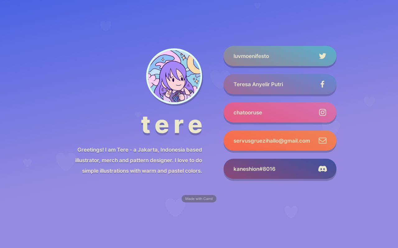 Carrd profile picture for @tereza